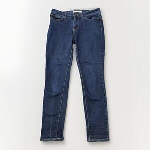 Levi's 711 Women's Size 27 Skinny Jeans Dark Wash Mid Rise Flare 30x26.5